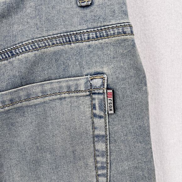 BAYRUE Summer Straight Pants Men 31 Retro Light Blue Wash Jeans Soft Relaxed NEW - Picture 11 of 14